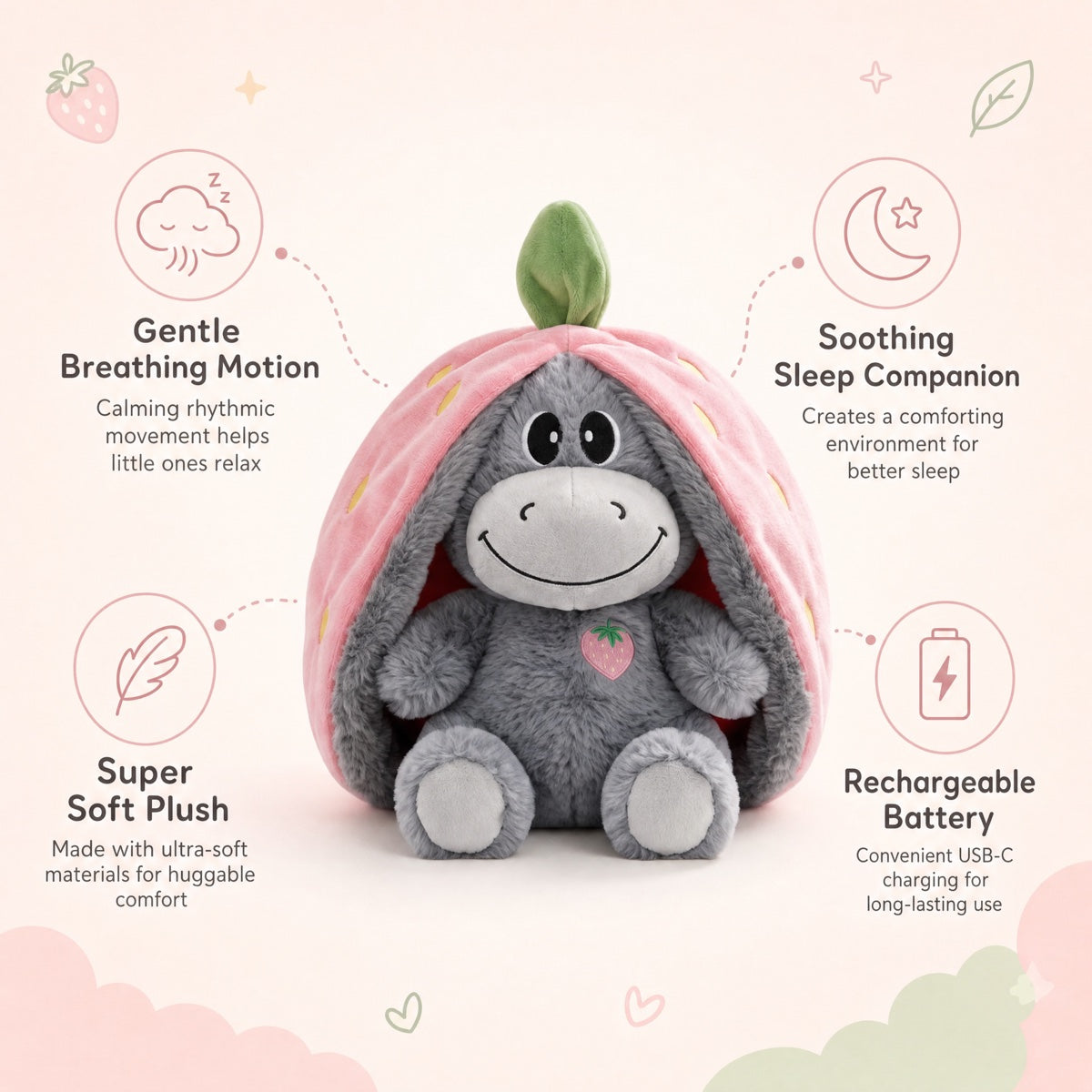 Breathing Plush Music Doll – Soothing Sensory Toy for Babies & Toddlers